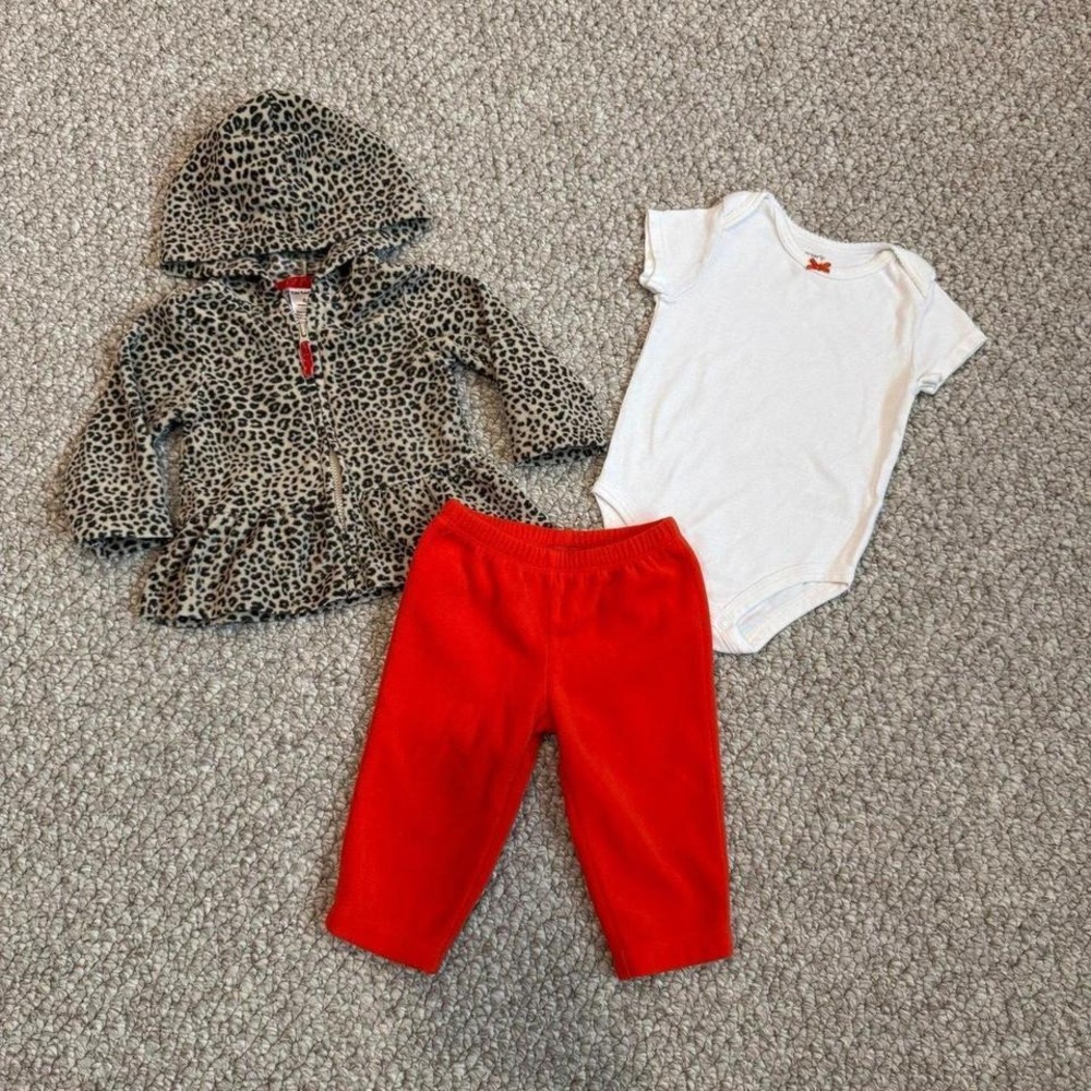 Carters‎ Girls Cheetah 3pcs Outfit Set Size 6 Months